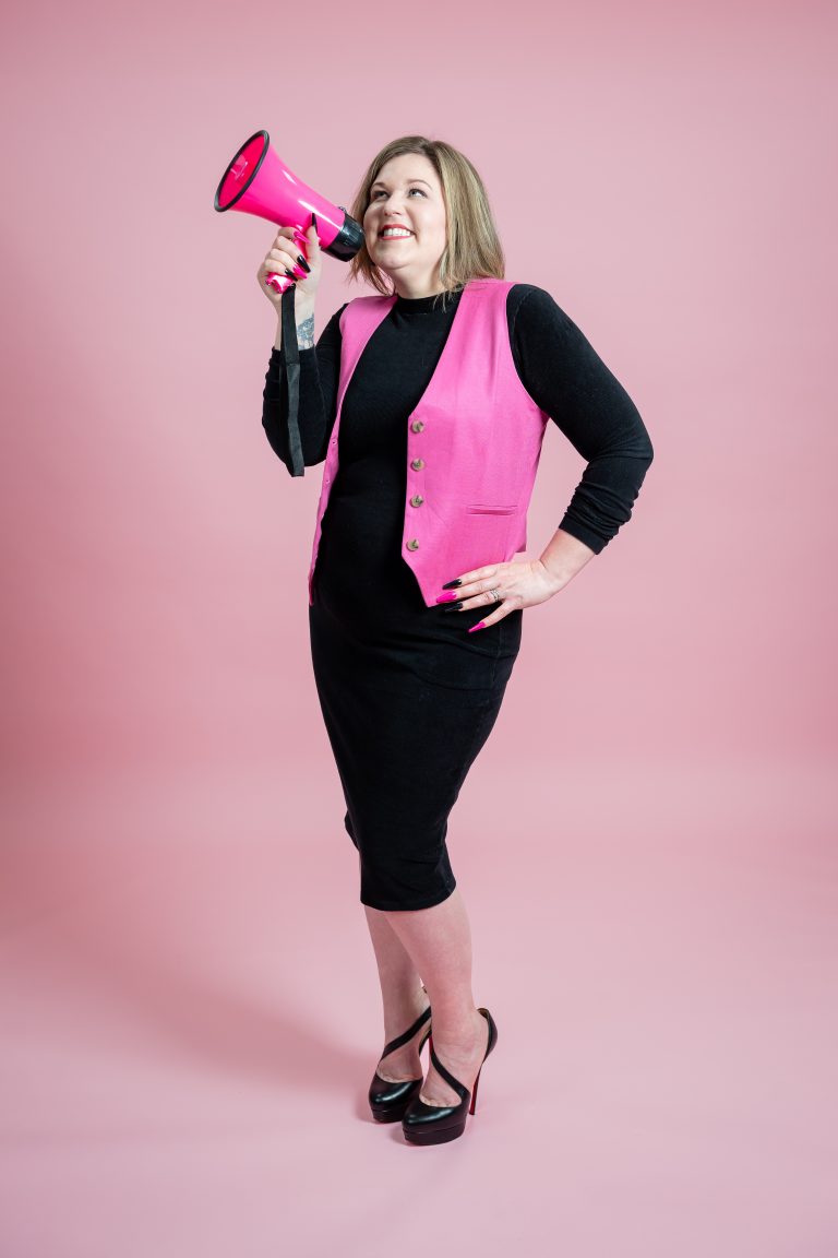 Amie Standing With Megaphone