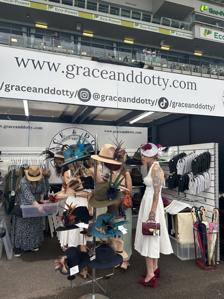 Grace and Dotty Stand at Doncaster Race Course