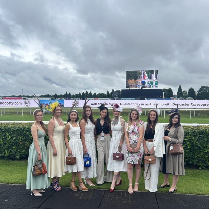 A Group Of Influencers Standing at Doncaster RaceCourse